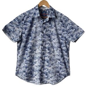Robert Graham Cedar Grove short sleeve button front shirt XL